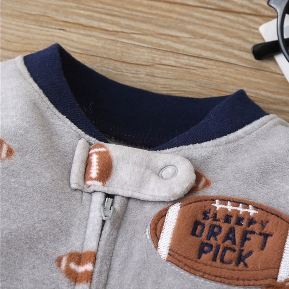 Football Footed Jumpsuit